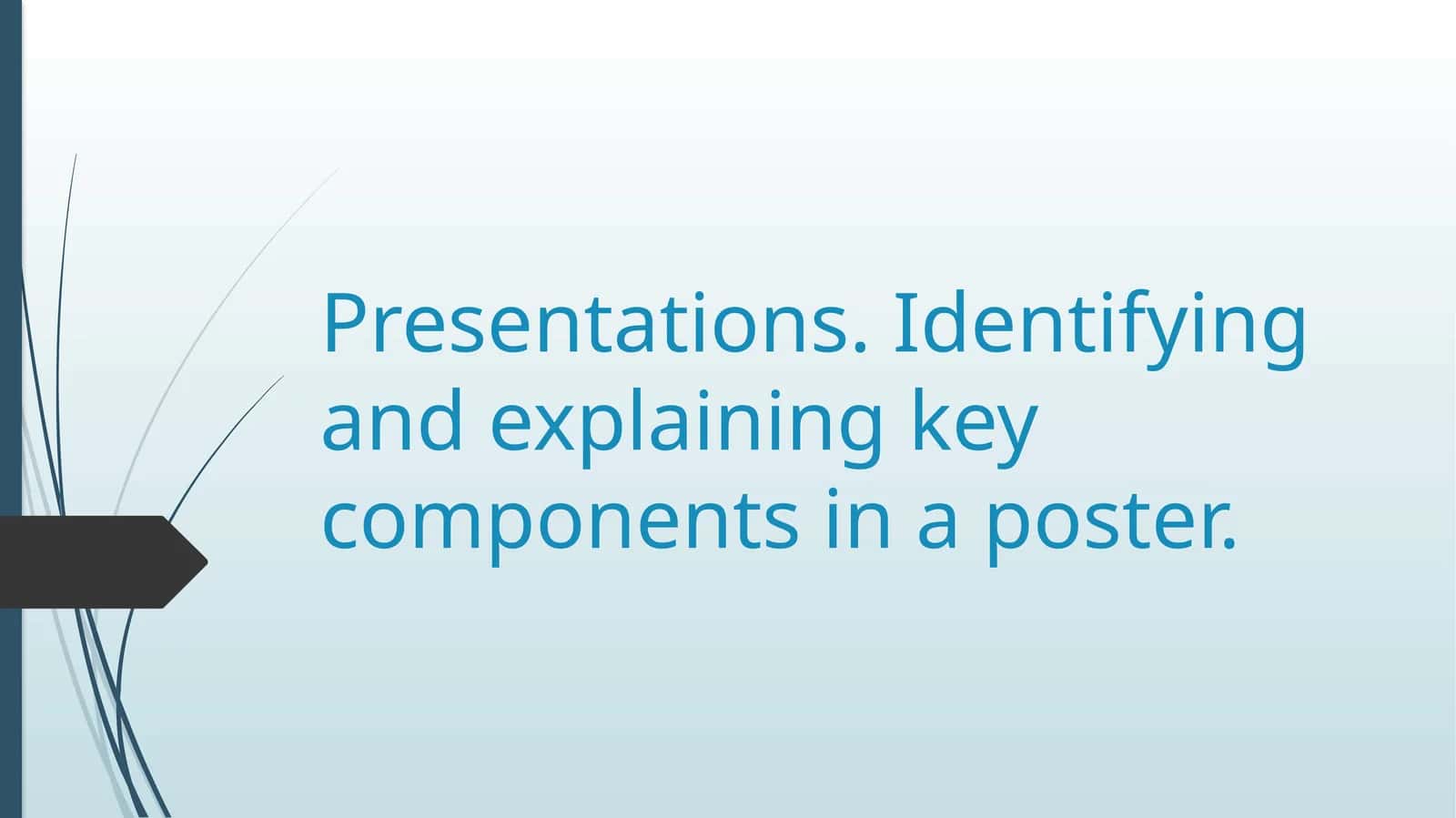 Présentation. Identifying key components of a poster.