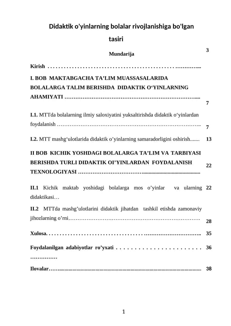 O'yinlarning bolalar rivojlanishiga bo'lgan tasiri