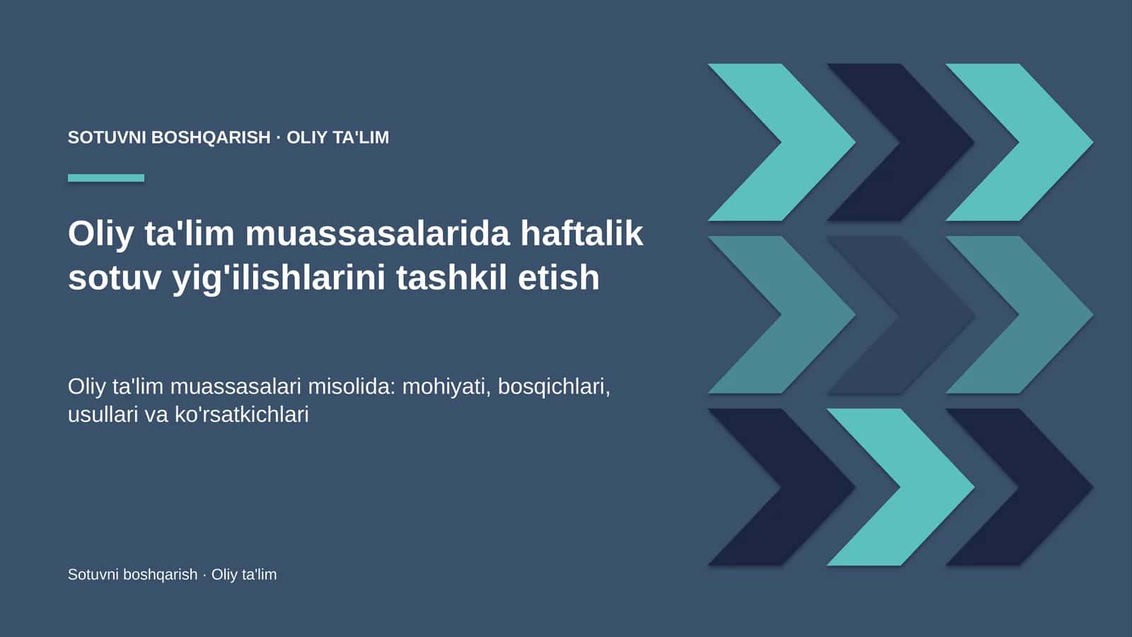 [SOTUVNI BOSHQARISH · OLIY TA'LIM]