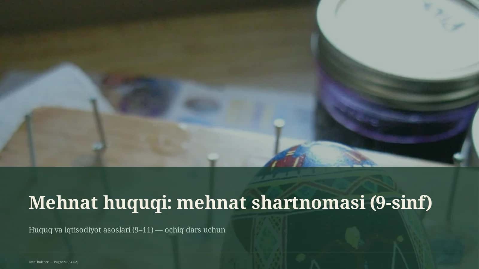 Mehnat huquqi: mehnat shartnomasi (9-sinf)