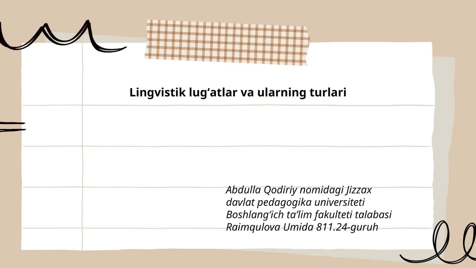 Lingvistik lugʻatlar va ularning turlari