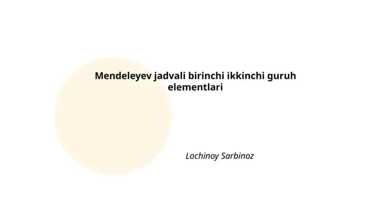 1-guruh elementlari kimyoviy xossalari