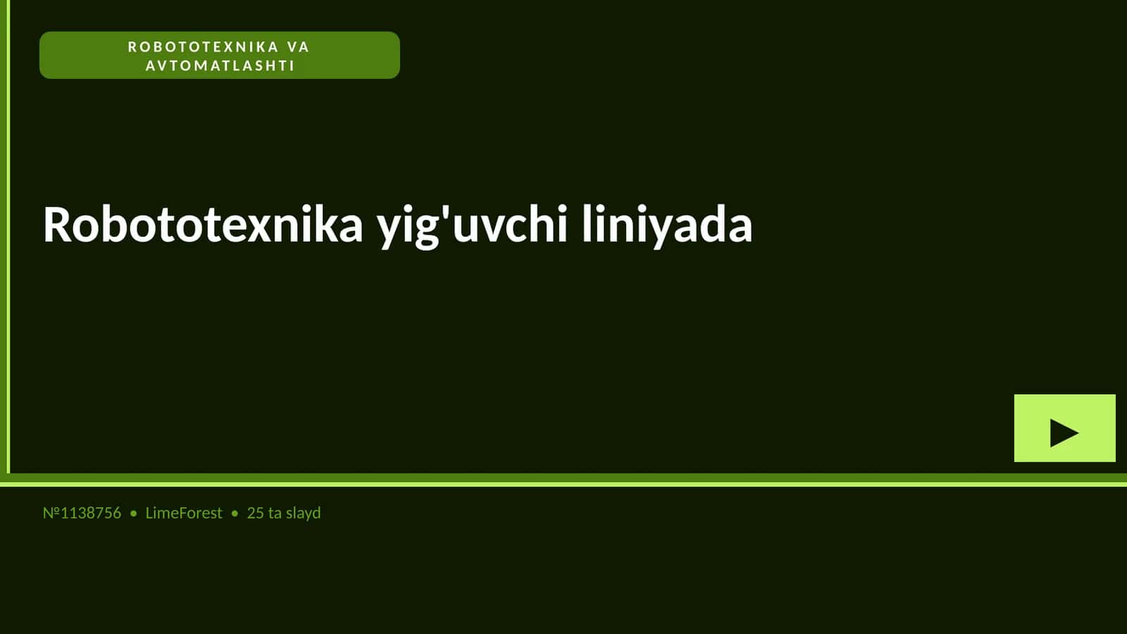 Robototexnika va avtomatlashtirish