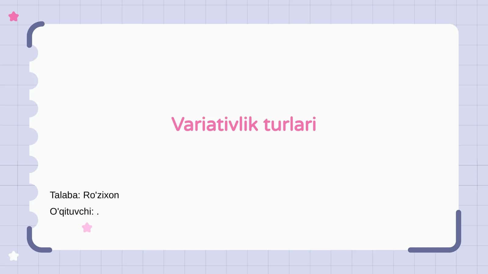 Variativlik turlari