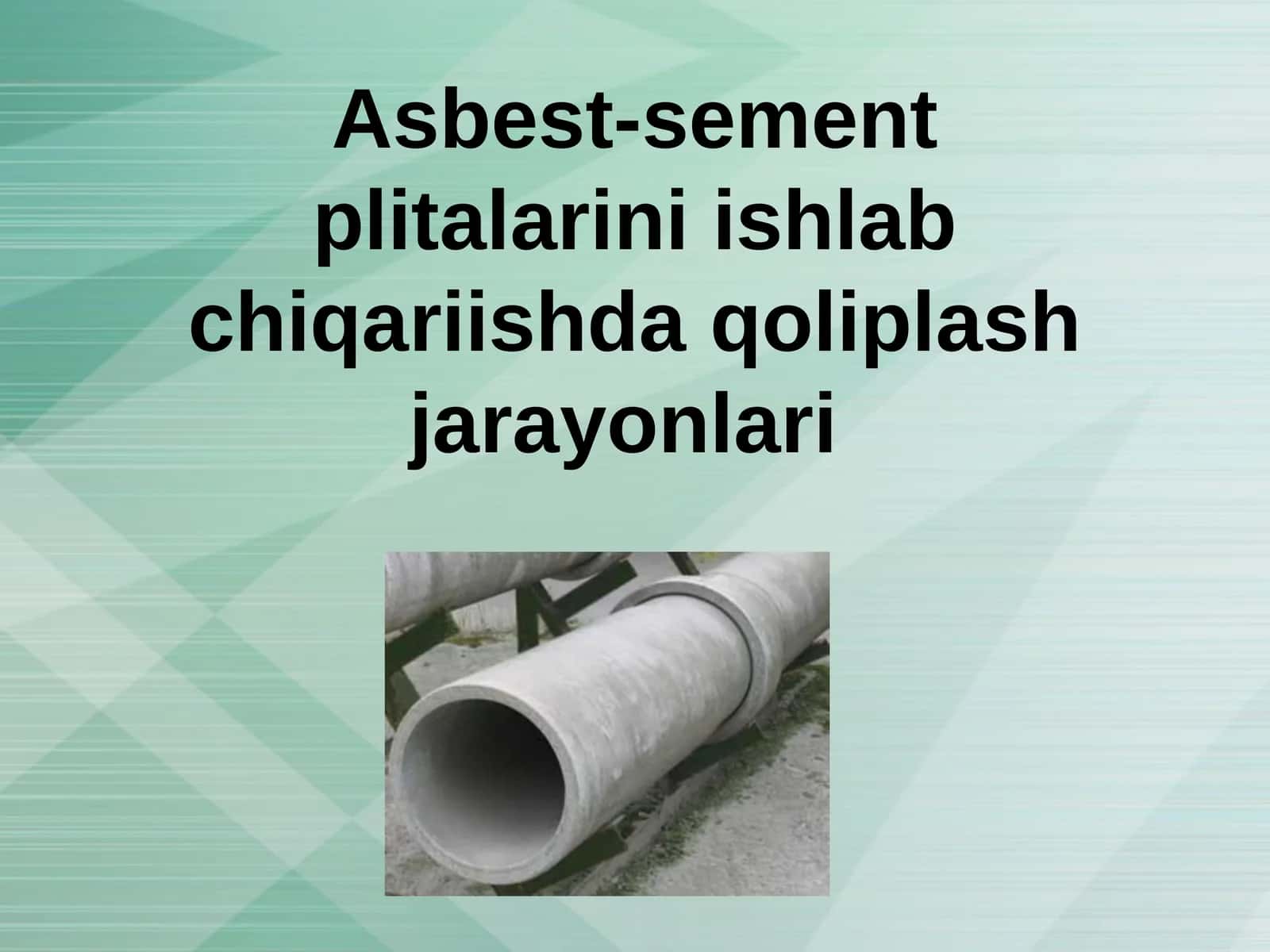 Asbest-sement plitalarini ishlab chiqariishda qoliplash jarayonlari
