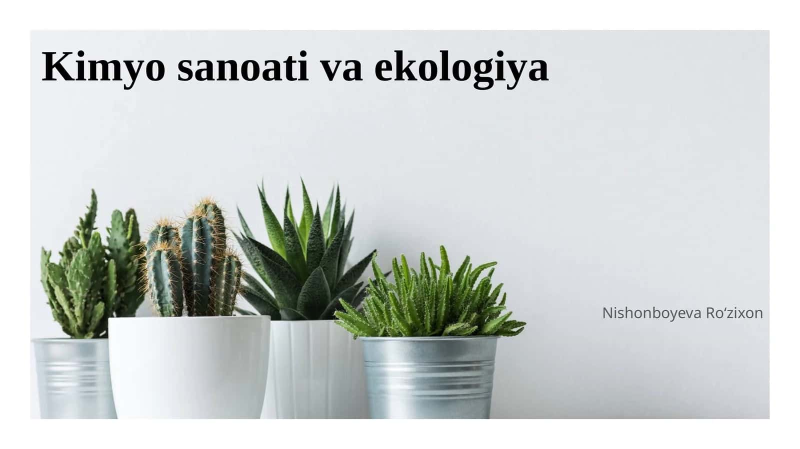Kimyo sanoati va ekologiya