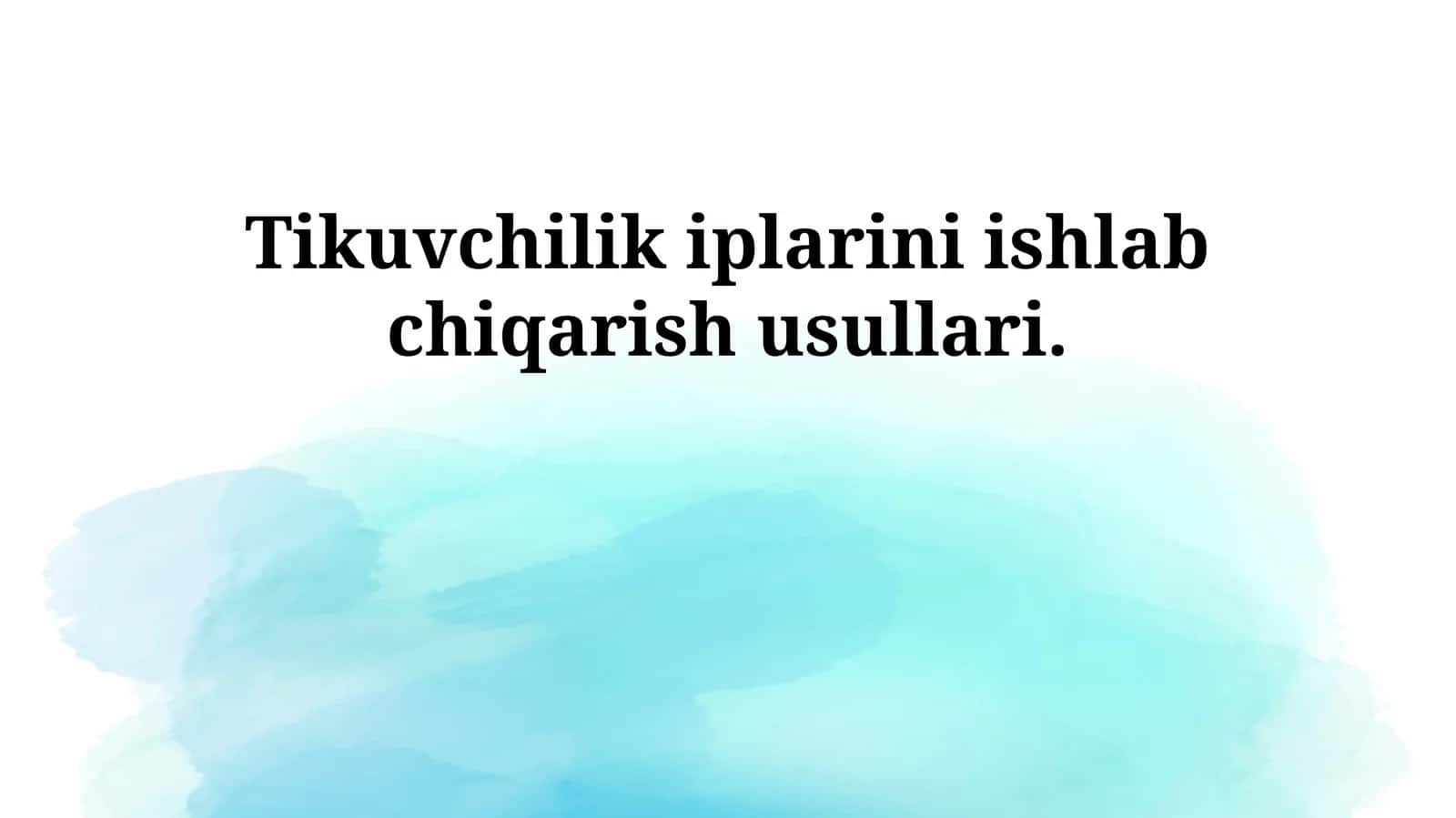 Tikuvchilik iplarini ishlab chiqarish usullari