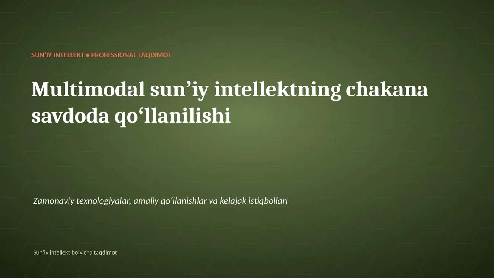 Multimodal sunʼiy intellektning chakana savdoda qoʻllanilishi