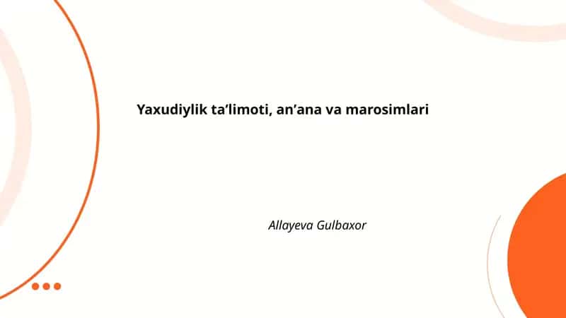 Yaxudiylik taʼlimoti, anʼana va marosimlari