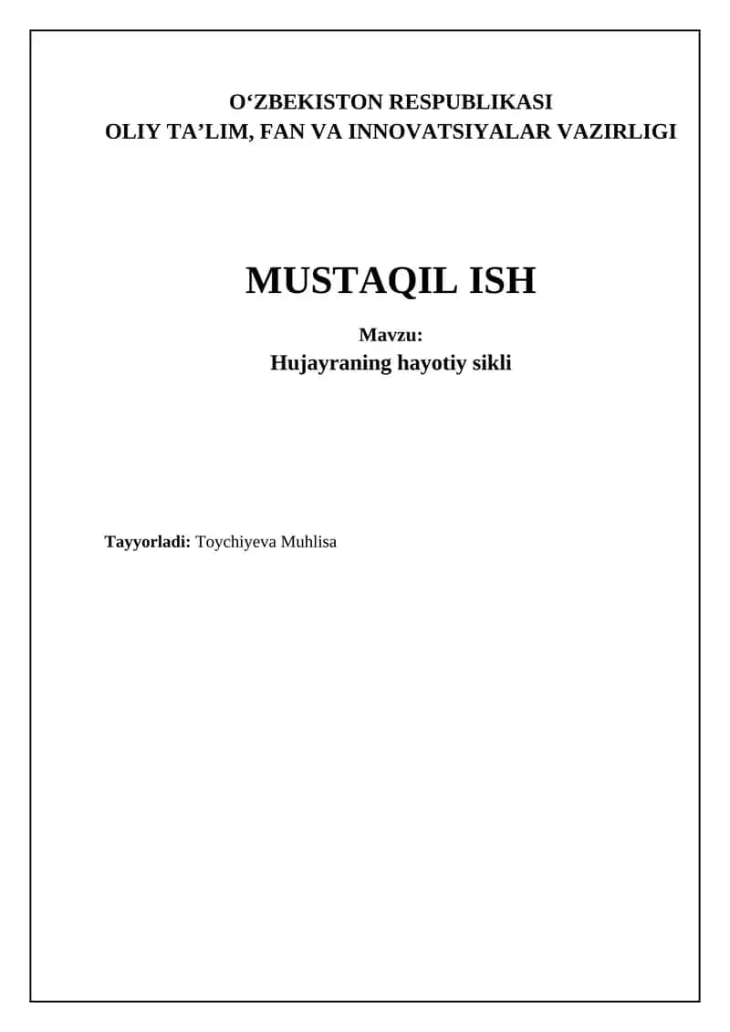 Hujayra sikli tahlili