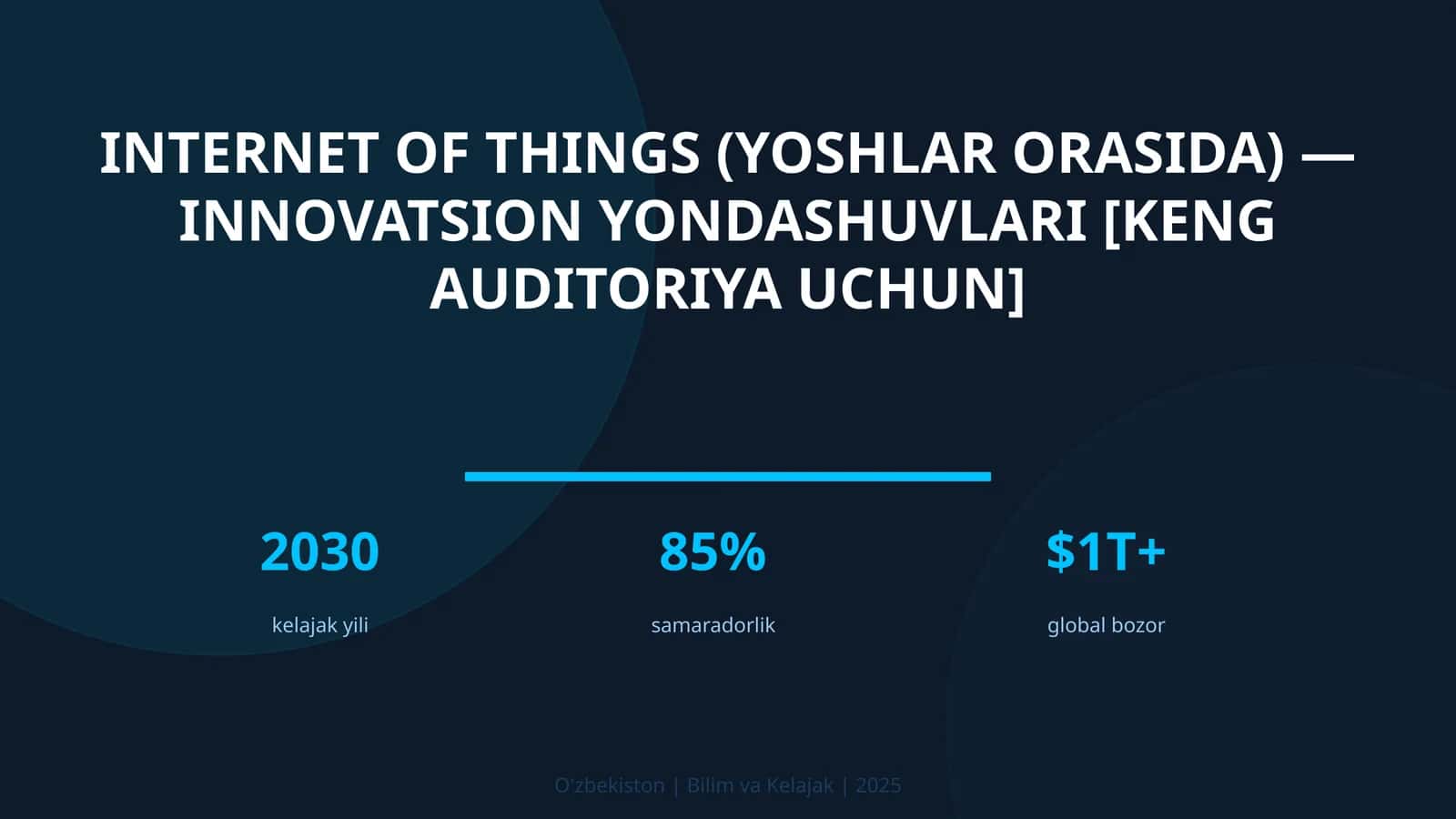 INTERNET OF THINGS (YOSHLAR ORASIDA) — INNOVATSION YONDASHUVLARI [KENG AUDITORIYA UCHUN]