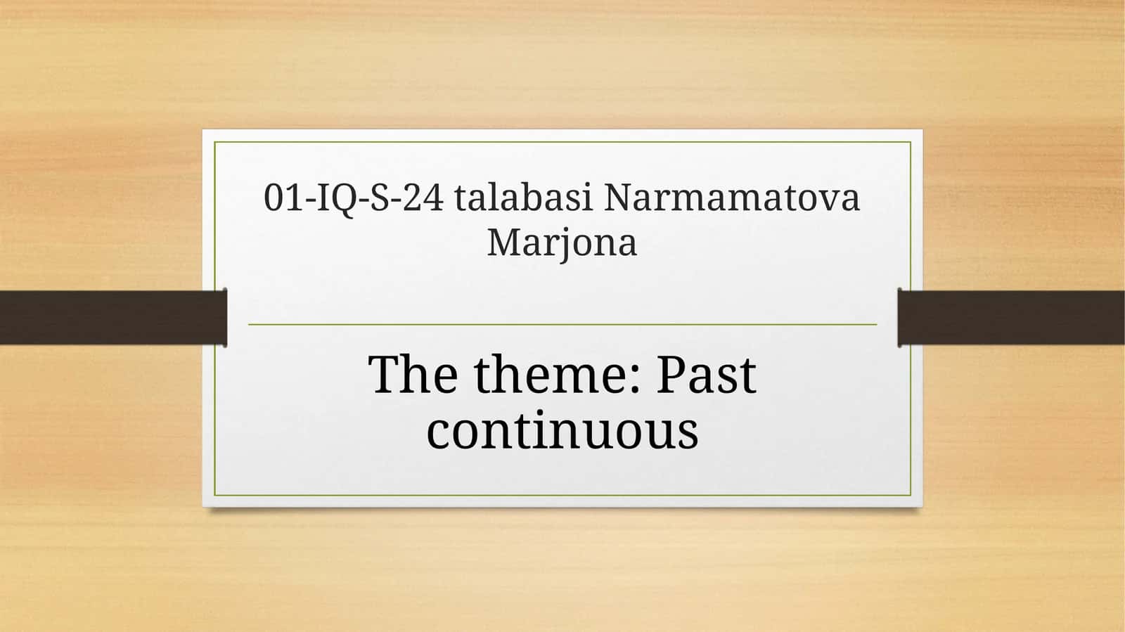 Past continuous tense