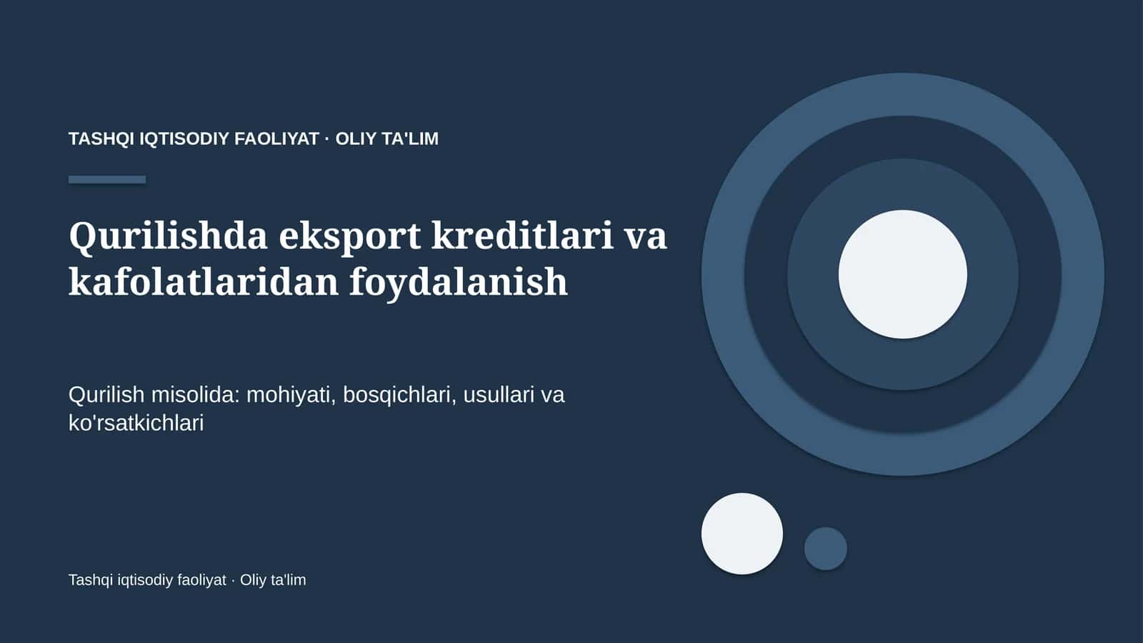qurilishda eksport kreditlari va kafolatlaridan foydalanish 6584