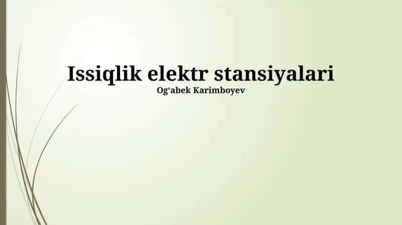 Issiqlik elektr stansiyalari