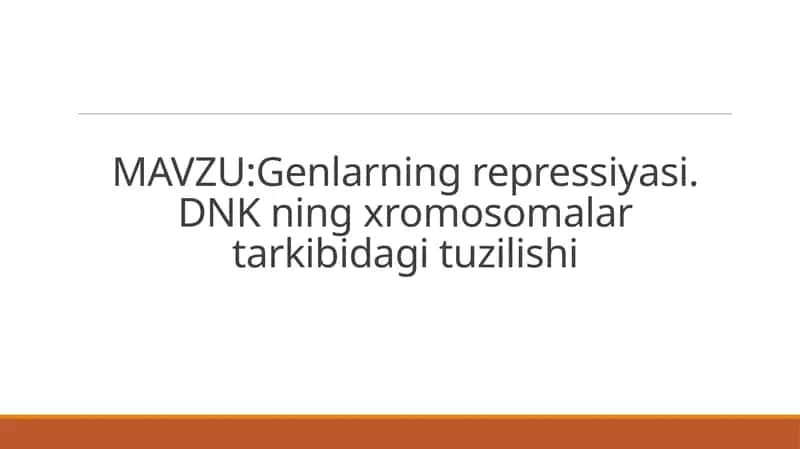 Genlarning repressiyasi