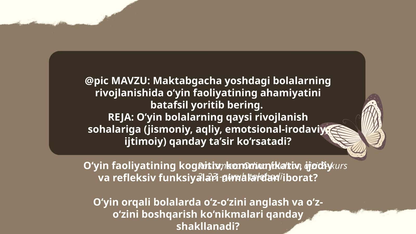 Maktabgacha yoshdagi bolalarning rivojlanishi