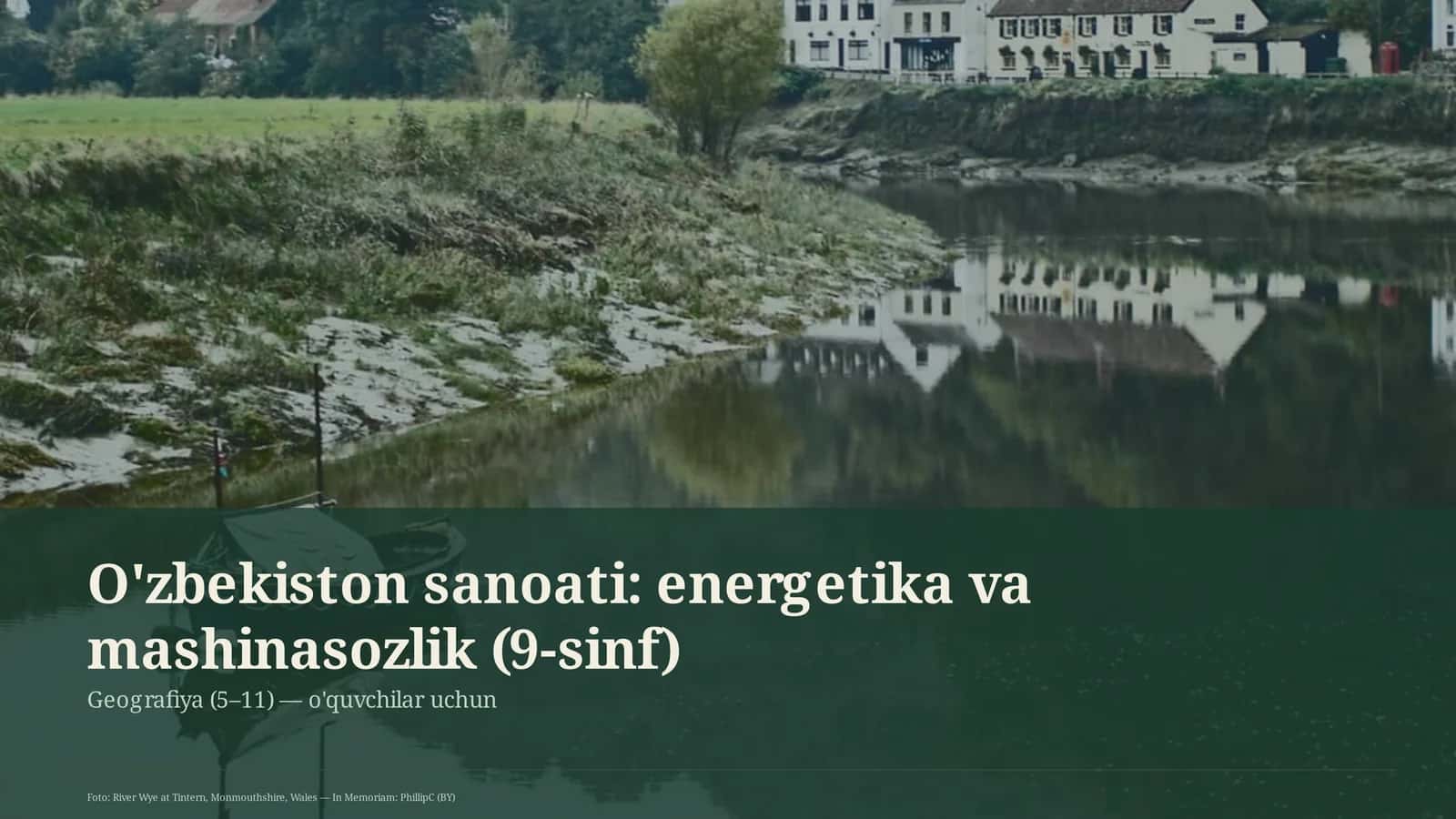 O'zbekiston sanoati: energetika va mashinasozlik (9-sinf)