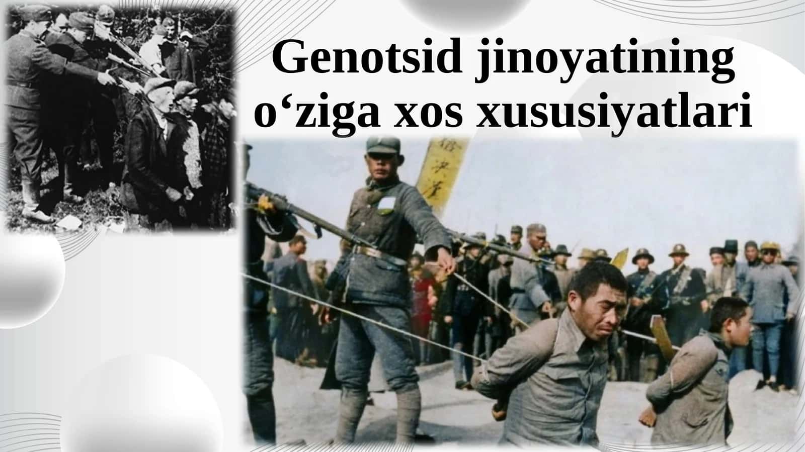 Genotsid jinoyatining o‘ziga xos xususiyatlari.