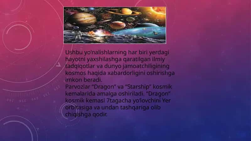 Parvozlar “Dragon” va “Starship”