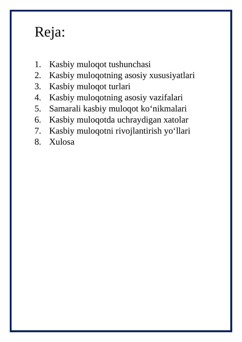 Kasbiy muloqot