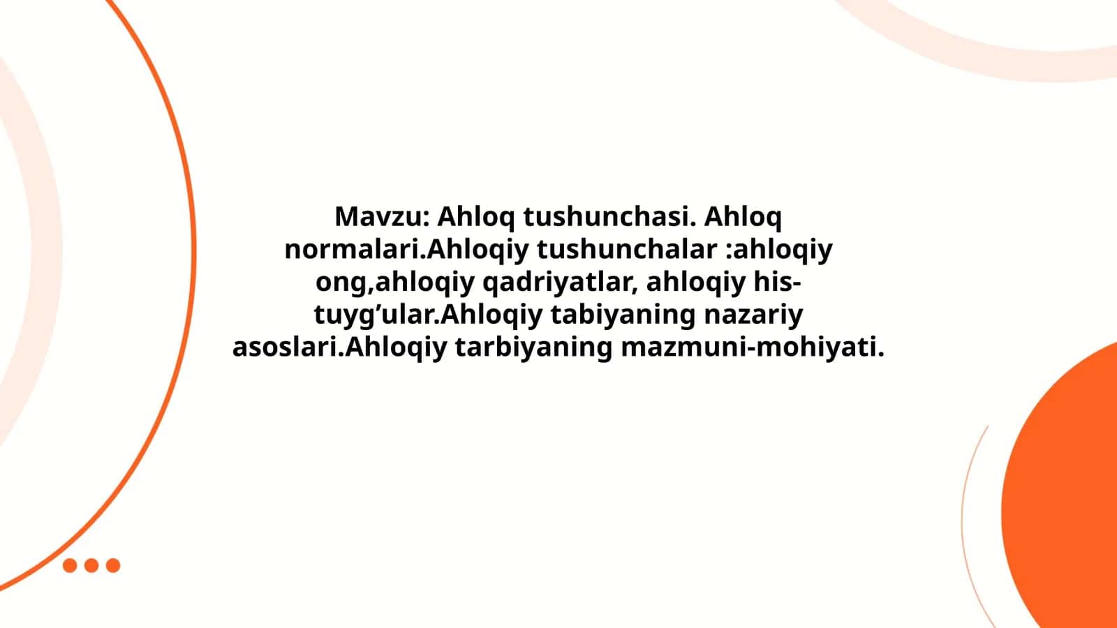 Ahloq Tushunchasi