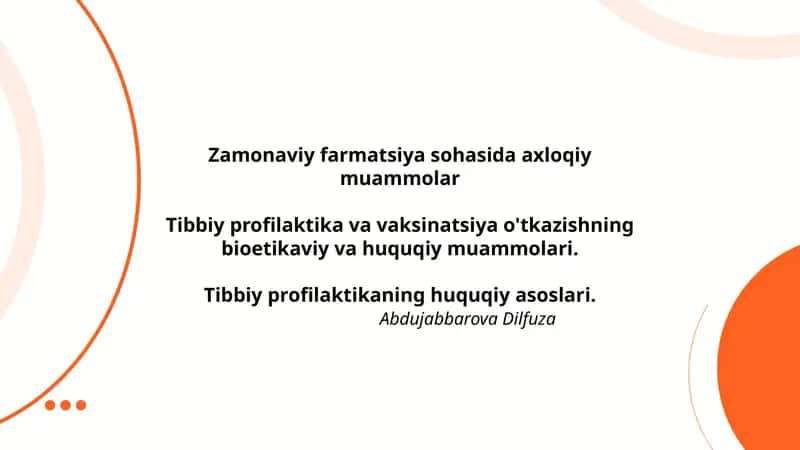 Zamonaviy farmatsiya sohasida axloqiy muammolar