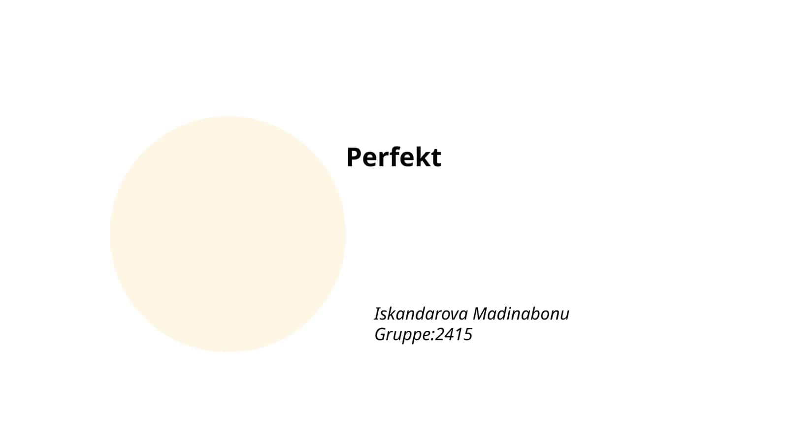 Perfekt