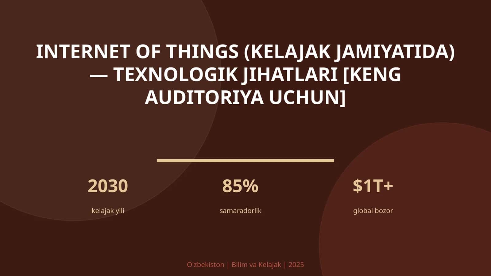 Internet of Things (Kelajak Jamiyatida) — Texnologik Jihatlari [Keng Auditoriya Uchun]