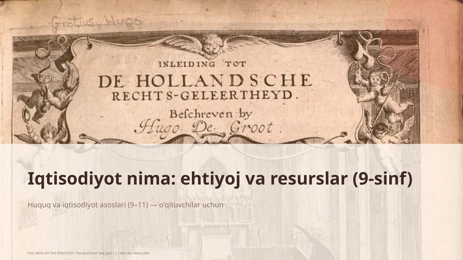 Iqtisodiyot nima: ehtiyoj va resurslar (9-sinf)