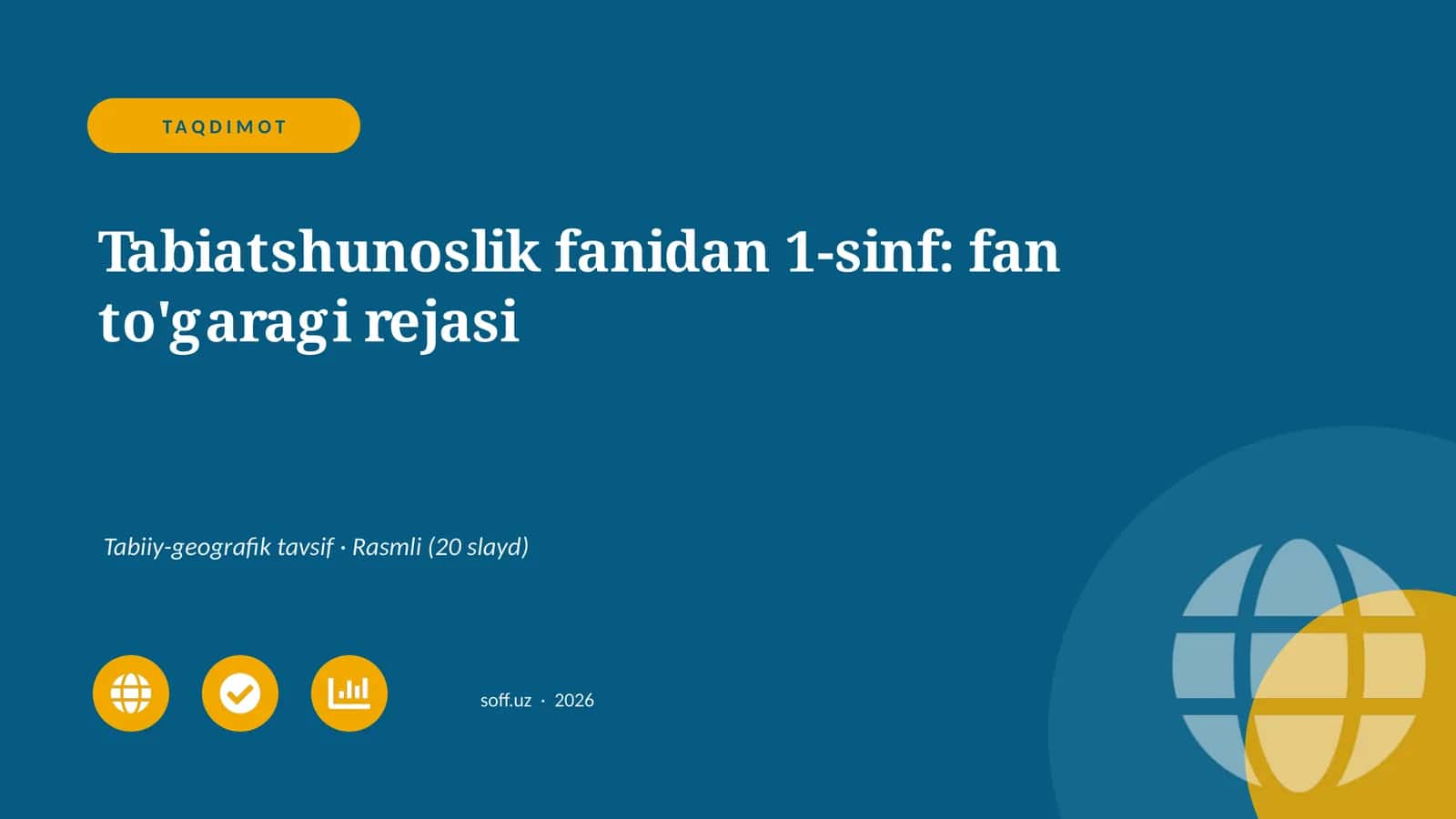 Tabiatshunoslik fanidan 1-sinf: fan to'garagi rejasi