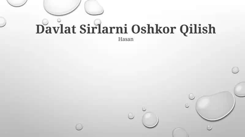 Davlat Sirlarni Oshkor Qilish