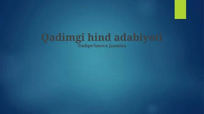 Qadimgi hind adabiyoti