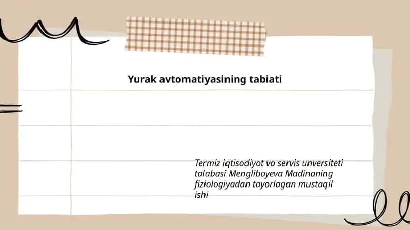 Yurak avtomatiyasining tabiati