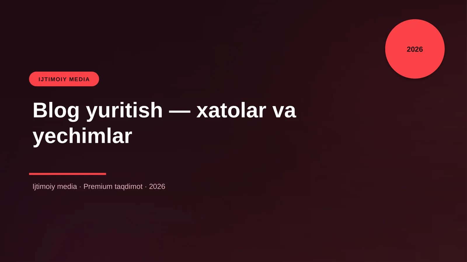 Blog Yuritish — Xatolar va Yechimlar