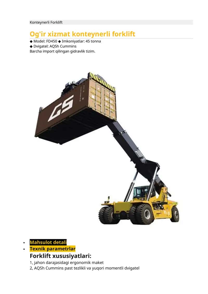 Konteynerli Forklift