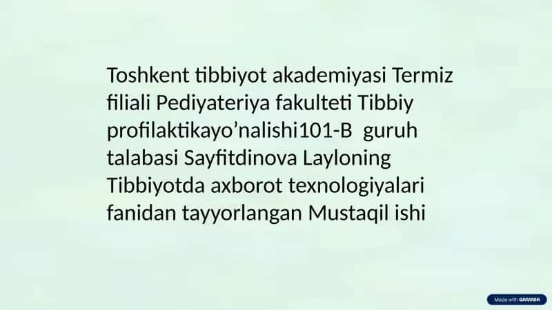 Tibbiyotni raqamlashtirish