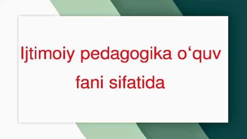 Ijtimoiy pedagogika