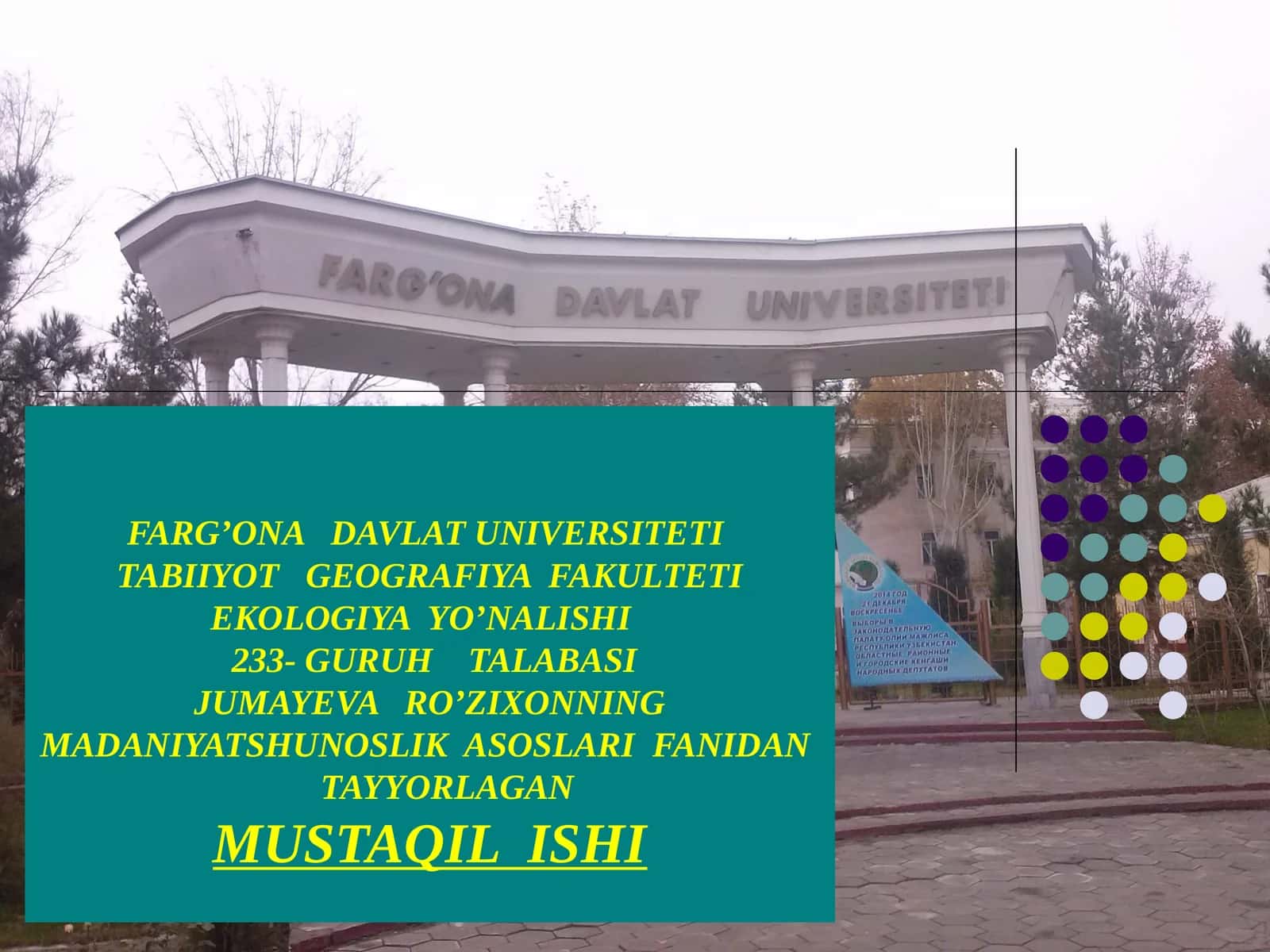 MADANIYAT SHUNOSLIK ASOSLARI FANI