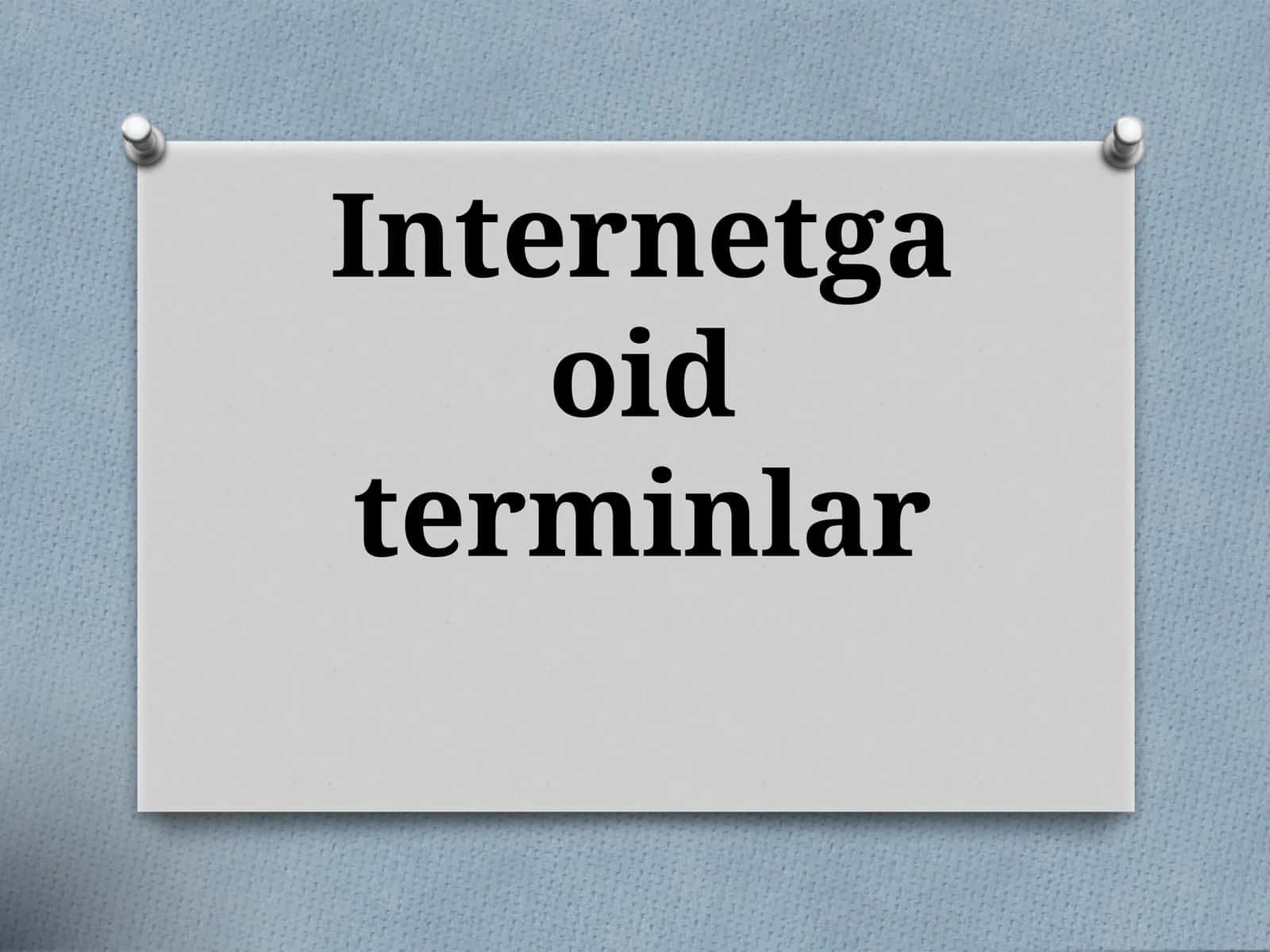 Internetga oid terminlar