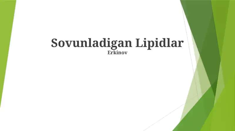 Sabunlanmaydigan Lipidlar