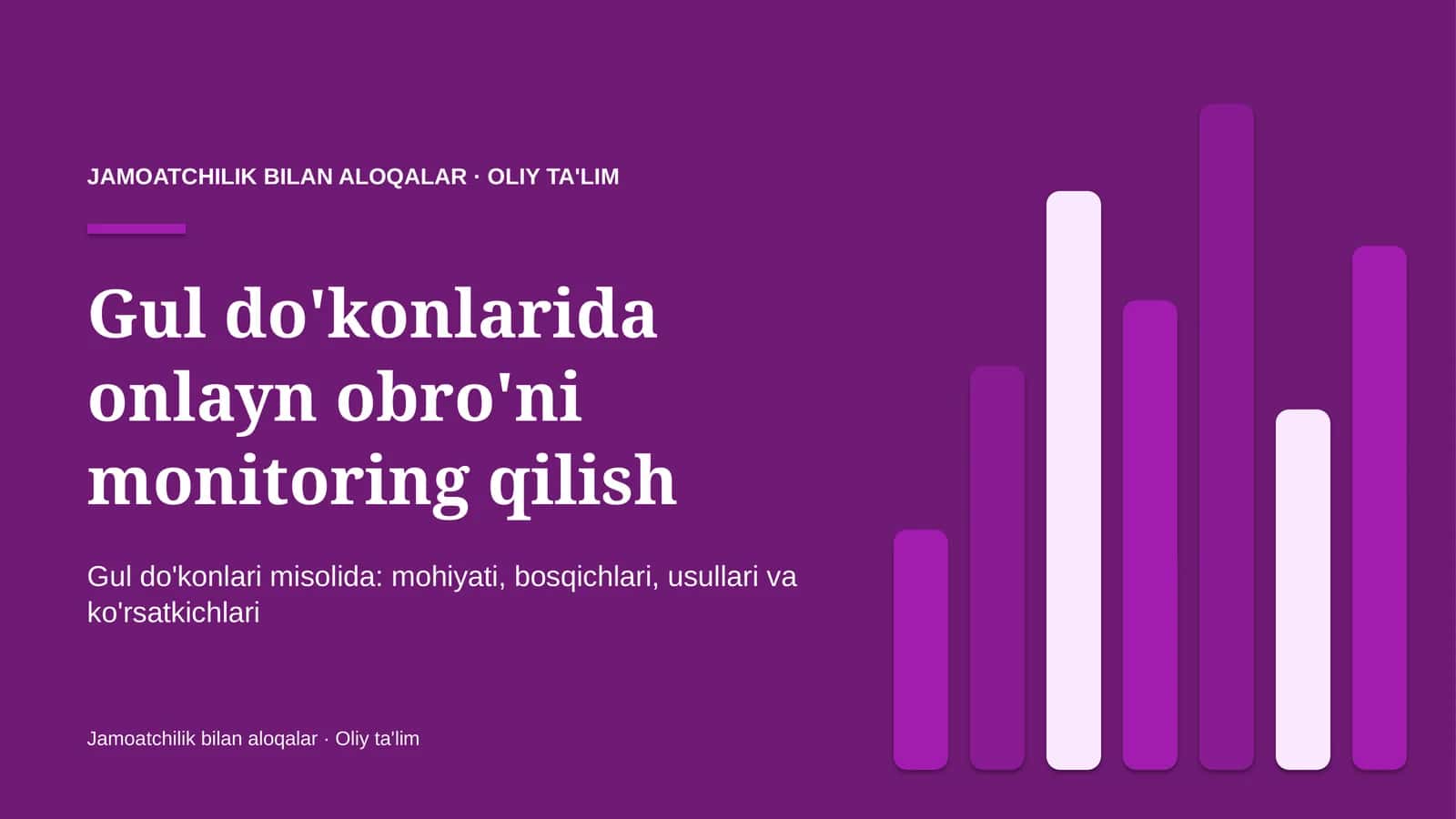 Gul do'konlarida onlayn obro'ni monitoring qilish