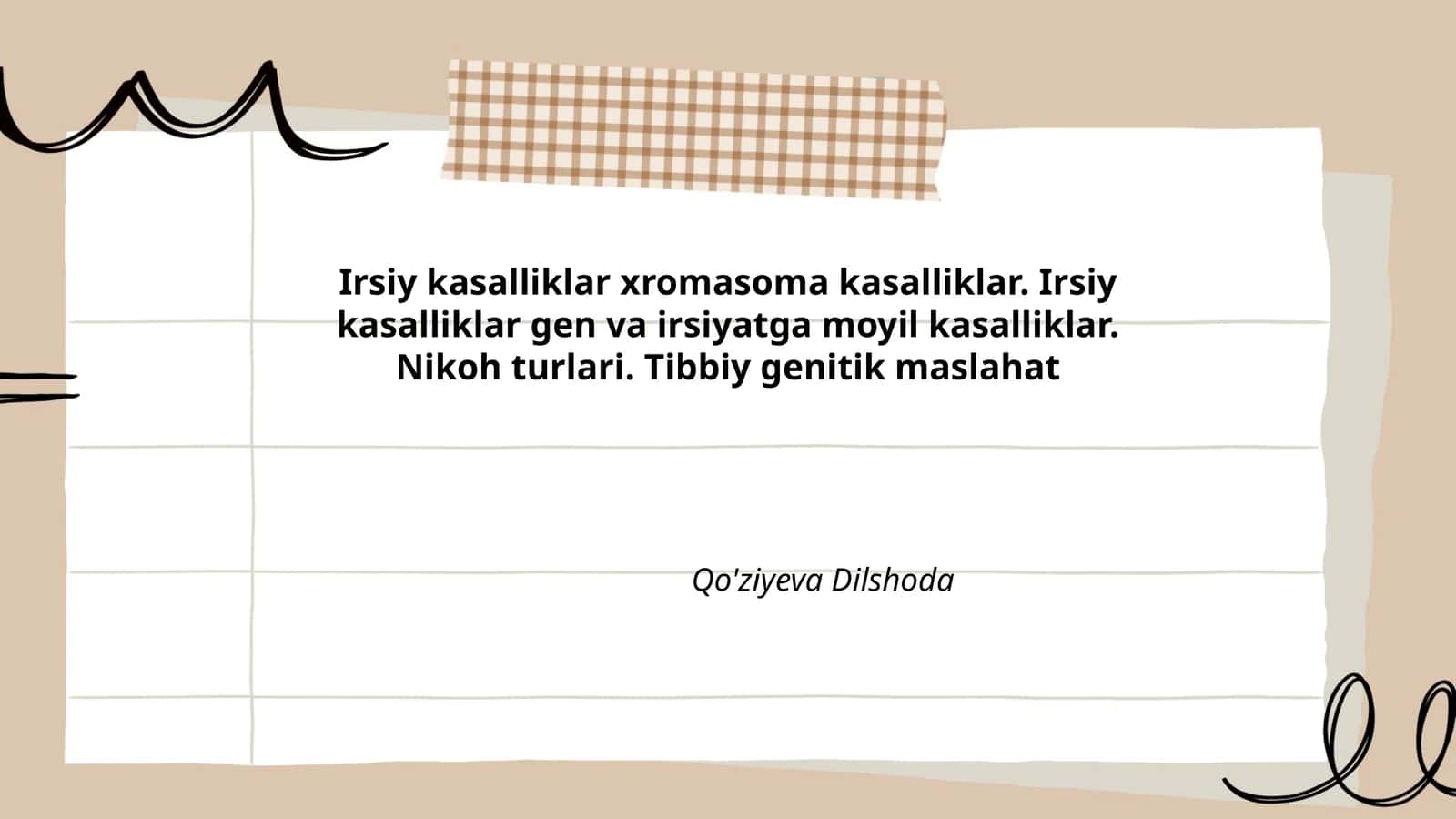 Irsiy kasalliklar xromasoma kasalliklar