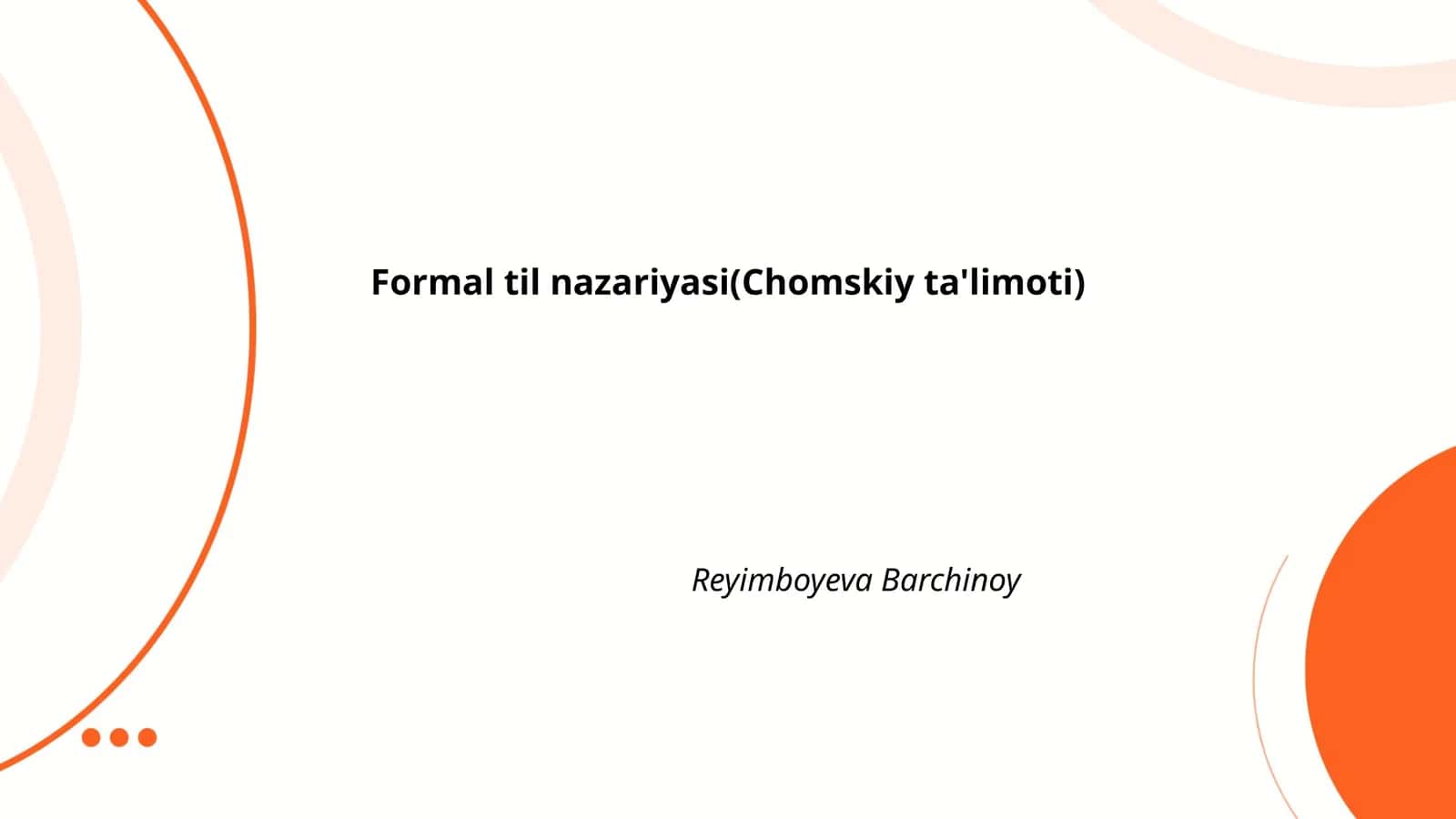 Formal til nazariyasi(Chomskiy ta'limoti)