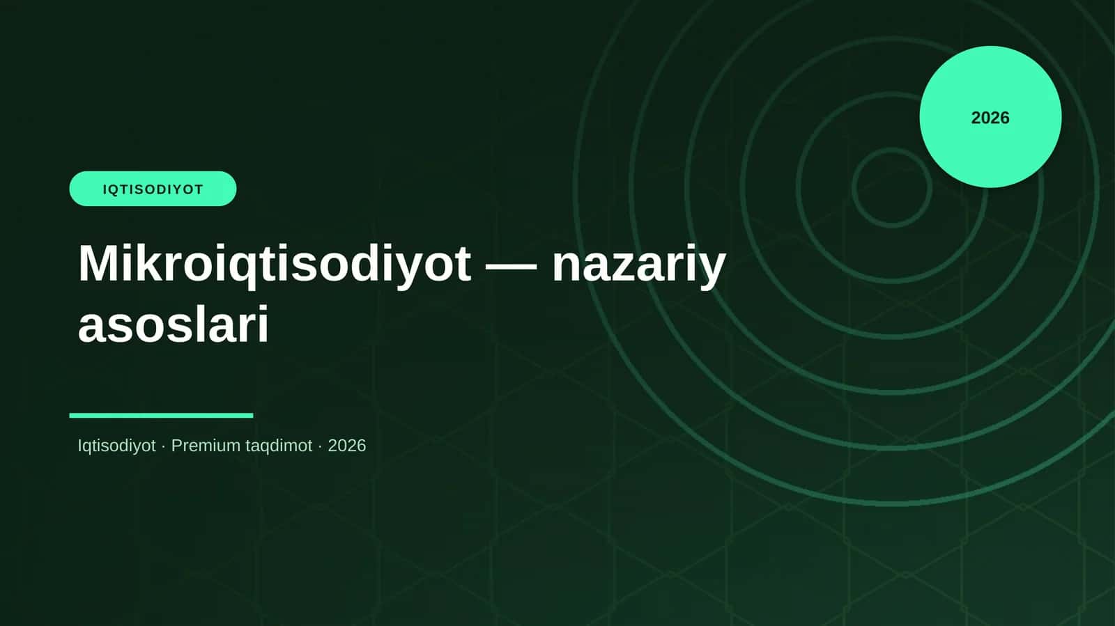 Mikroiqtisodiyot — nazariy asoslari