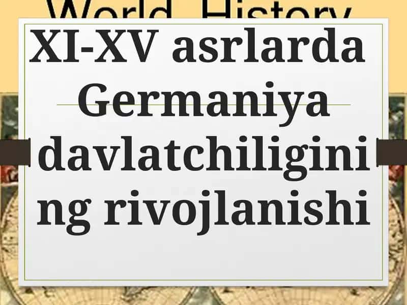 Germaniya davlatchiligining rivojlanishi