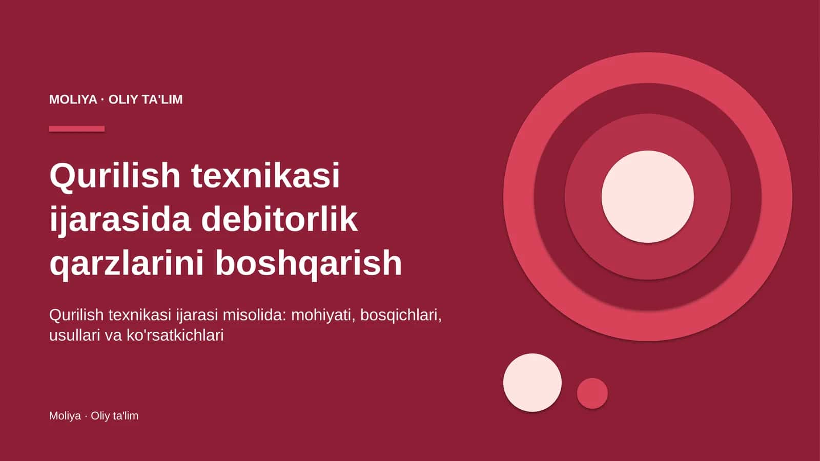 Qurilish texnikasi ijarasida debitorlik qarzlarini boshqarish