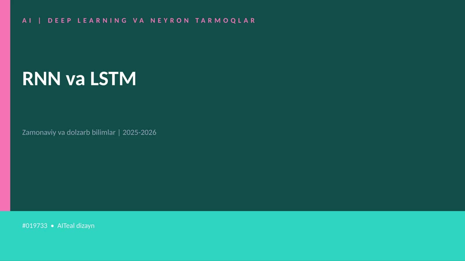 AI | DEEP LEARNING VA NEYRON TARMOQLAR