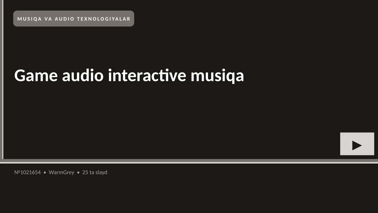 Game audio interactive musiqa