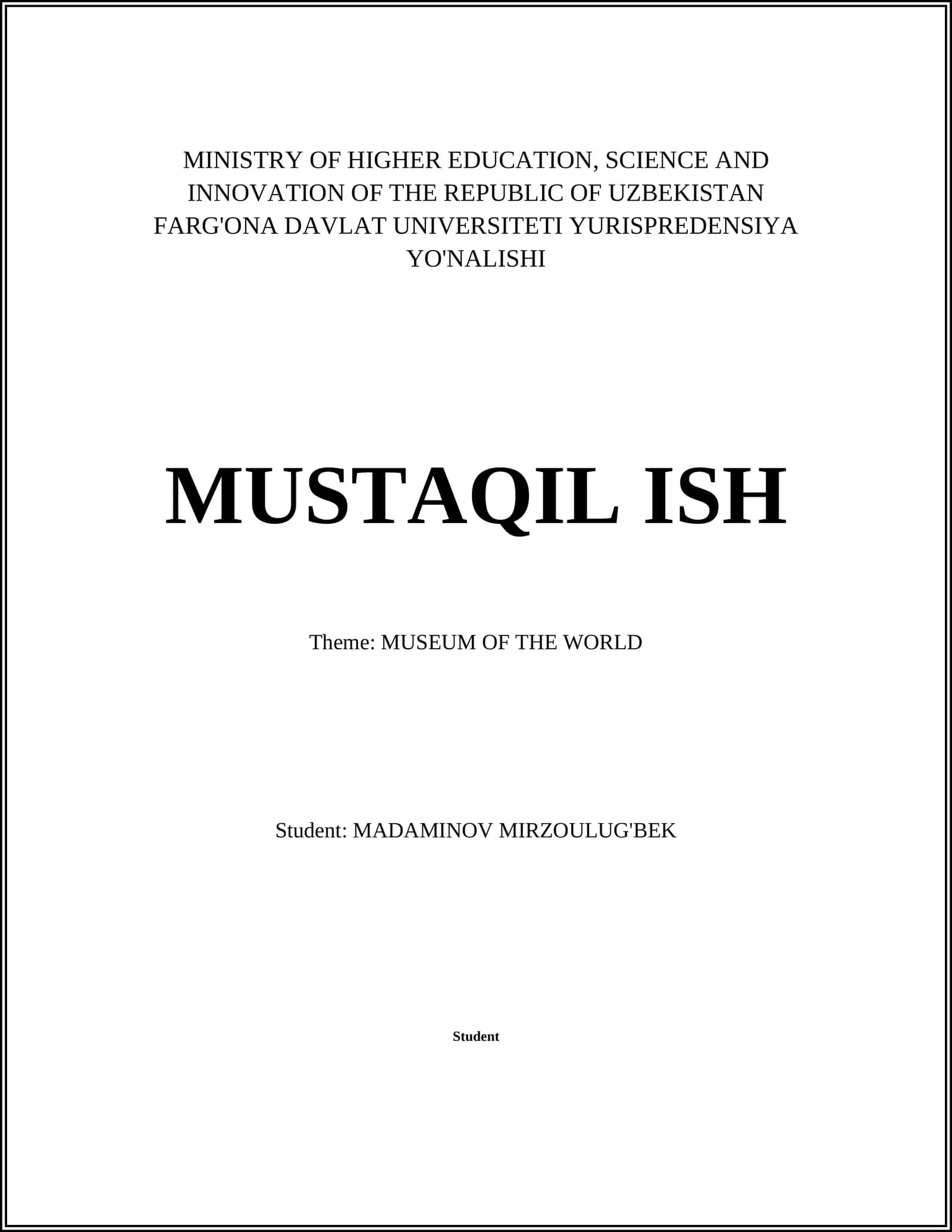 Museum of the World