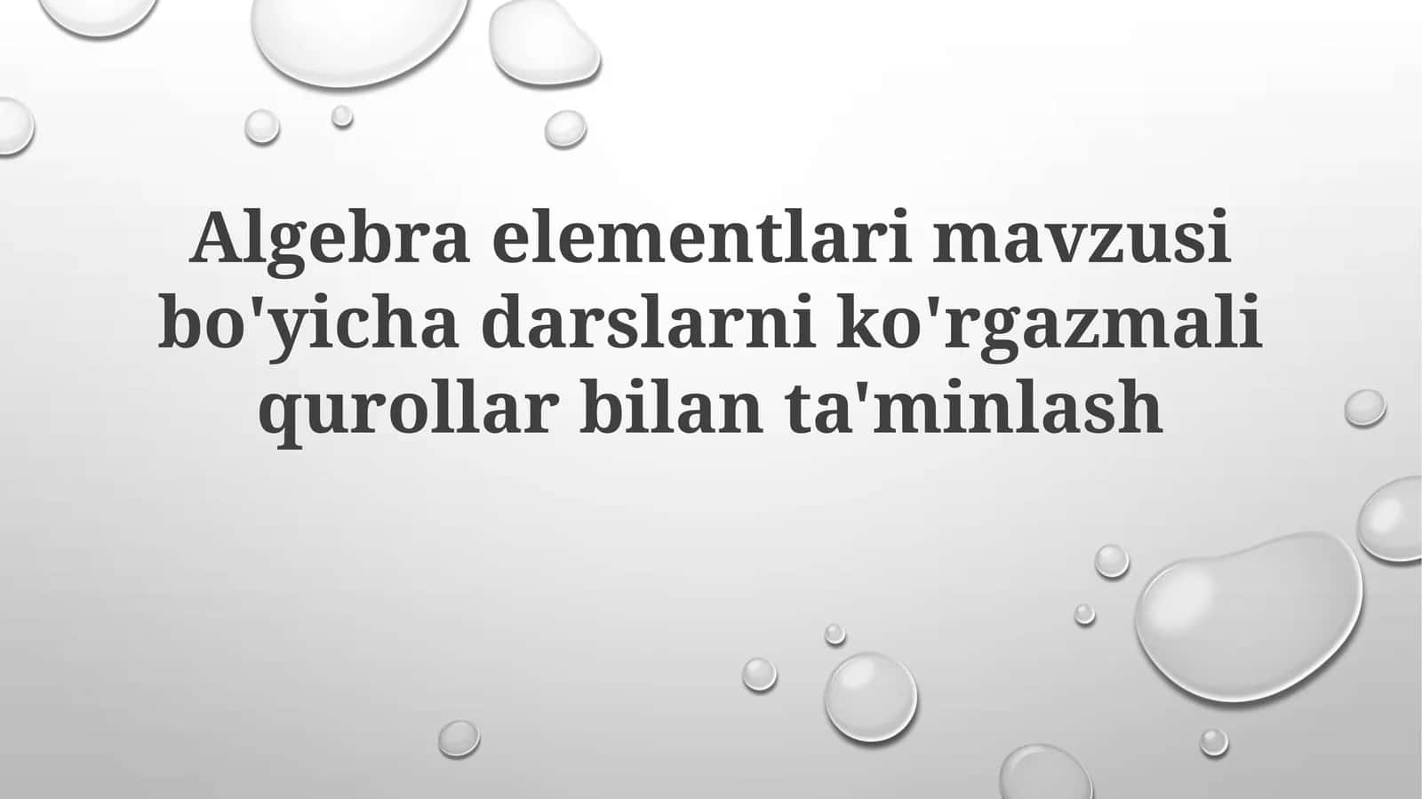 Algebra elementlari